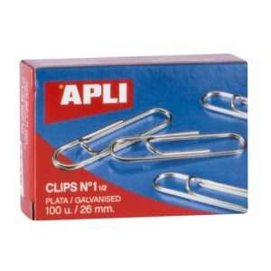 100 Clips Apli Plateado N.1 26 mm