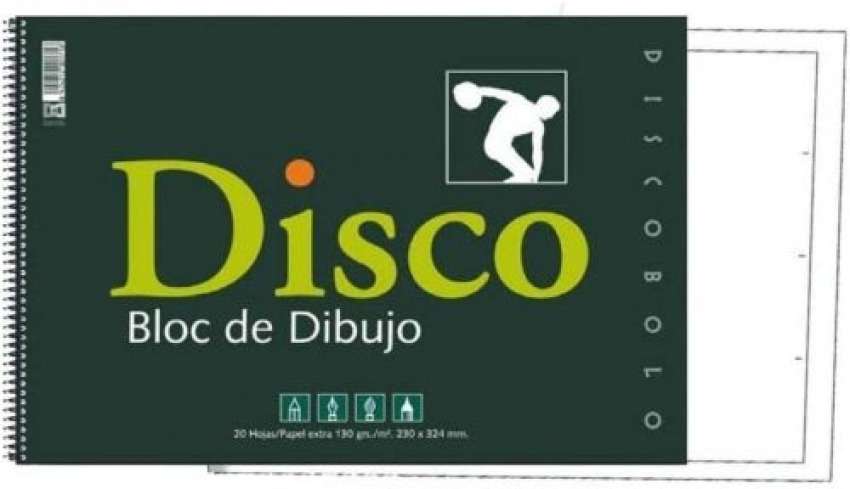 Bloc Dibujo Disco Con Recuadro