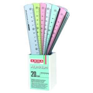 Regla 20cm Aluminio Colores Pastel