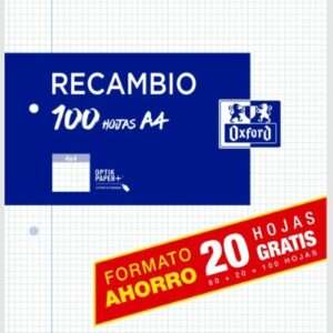 Recambio A4 Cuadro 4x4mm Con Margen