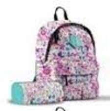 Mochila Flores Con Portatodo